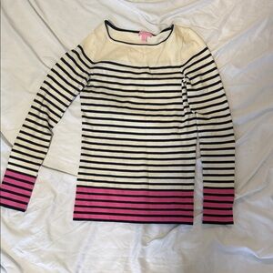 Lilly Pulitzer Cream and Pink Striped Sweater